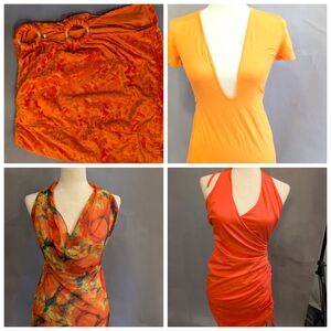 4 Item Bundle Orange Dresses And Skirt